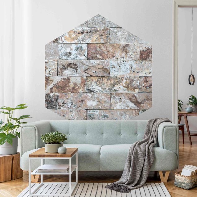 Tapisserie moderne Mur de pierre naturelle en marbre