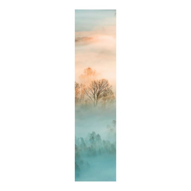 Panneau japonais paysage Brouillard au lever du soleil