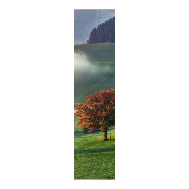Panneau japonais paysage Journée brumeuse d'automne en Suisse