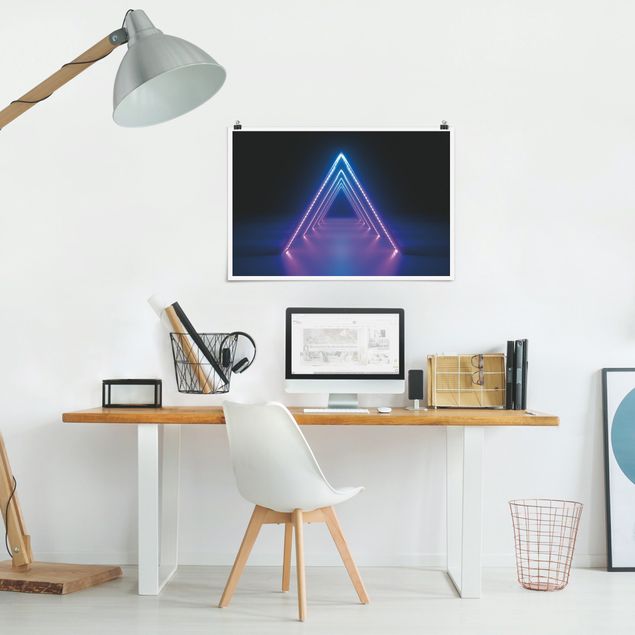 Tableaux lilas Neon Triangle