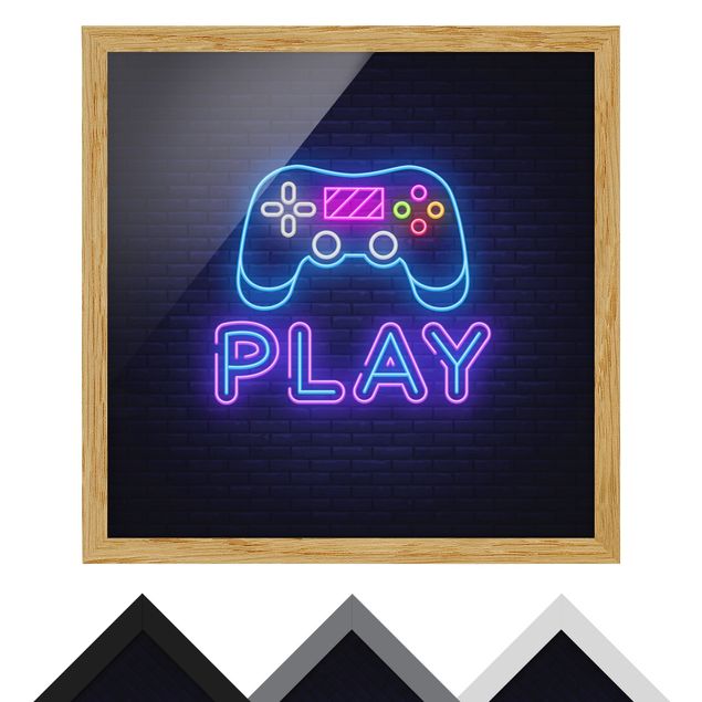 Poster encadré|Neon Gaming Controller