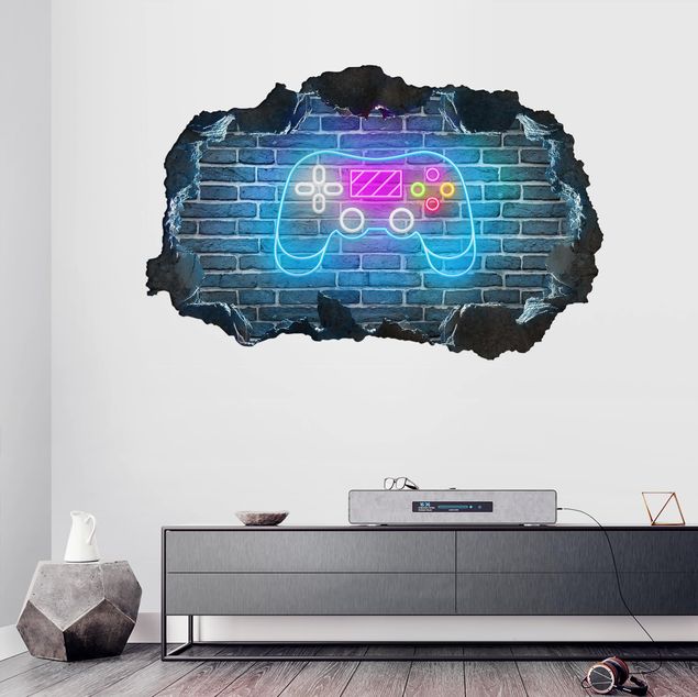 Autocollant mural Neon Gaming Controller
