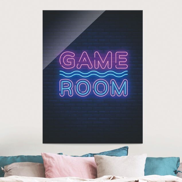 Tableaux en verre citations Neon Text Game Room