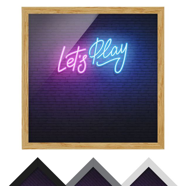 Poster encadré|Neon Text Let's Play