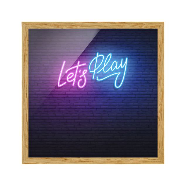 Tableaux Neon Text Let's Play