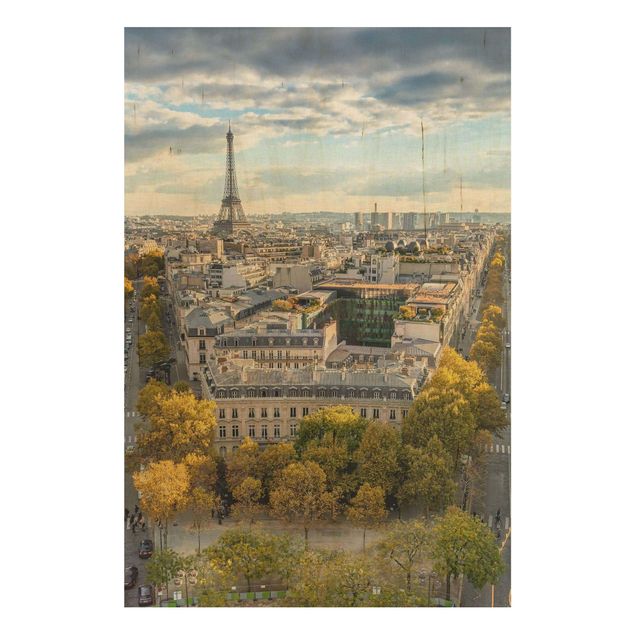 Tableaux en bois avec paysage Belle journée à Paris