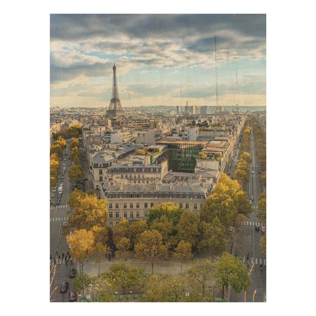 Tableaux en bois avec paysage Belle journée à Paris
