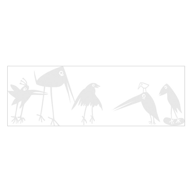 Stickers fenêtre animaux No.SF927 Funny Birds