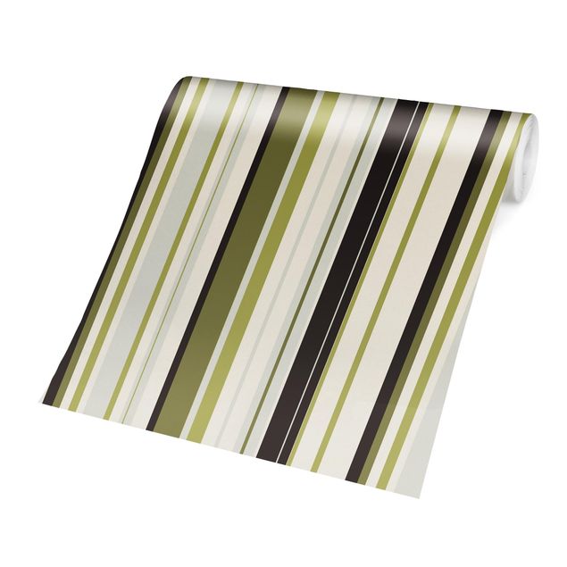 Papier peint - No.TA103 Stripe Pattern Greens