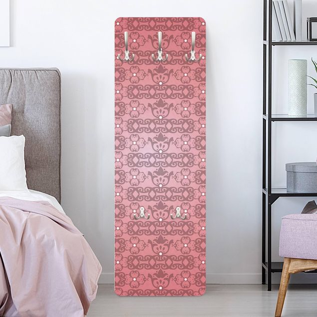 Porte-manteaux muraux avec dessins No.TA98 Antique Pattern Pink