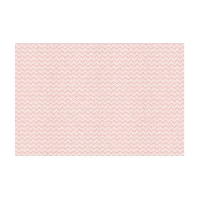Tapis en liège - No.YK37 Zigzag Pattern Light Pink - Format paysage 3:2