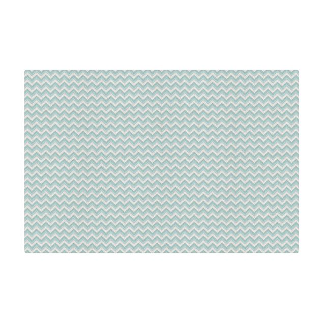 Tapis en liège - No.YK39 Zigzag Pattern Blue - Format paysage 3:2