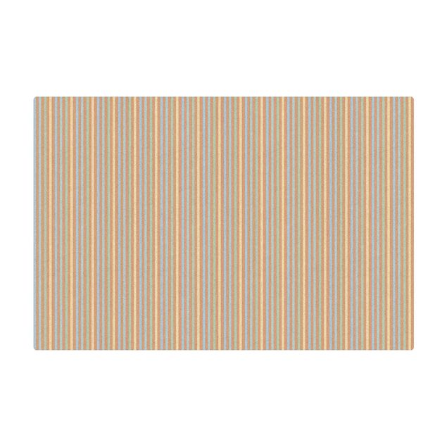Tapis en liège - No.YK49 Stripes Blue Green - Format paysage 3:2