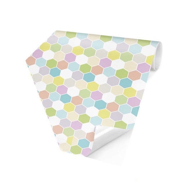 Papiers peintspanoramique hexagonal No.YK52 Hexagone Pastel