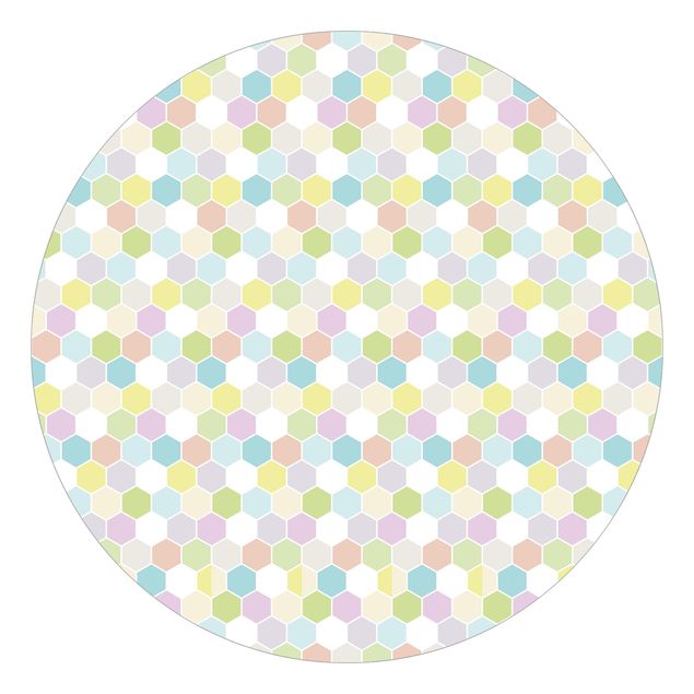 Tapisserie motif No.YK52 Hexagone Pastel