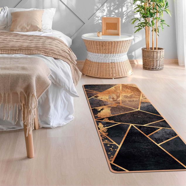 tapis motif abstrait Onyx avec or