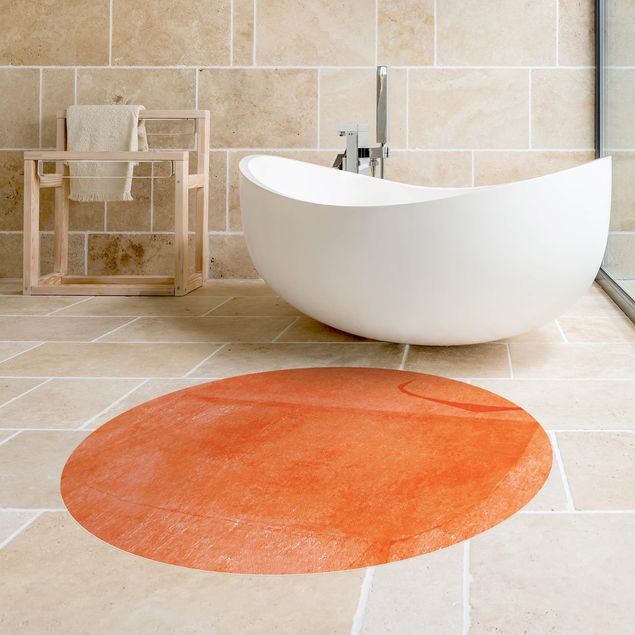 tapis salon moderne Taureau Orange