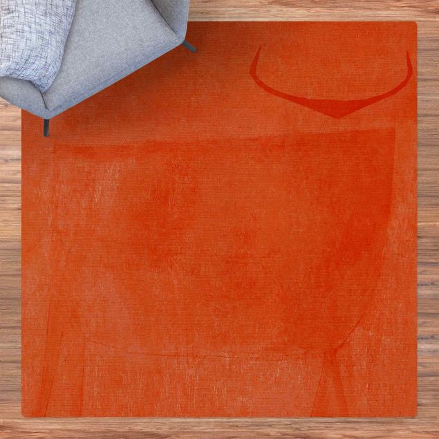 tapis contemporain Taureau Orange