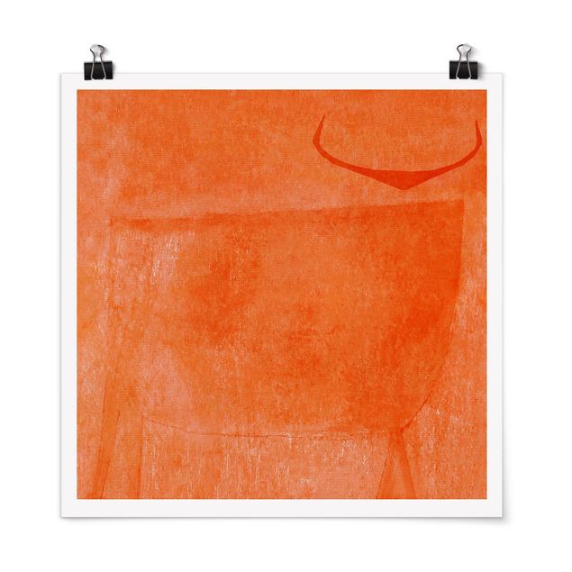 Affiche abstrait Taureau Orange