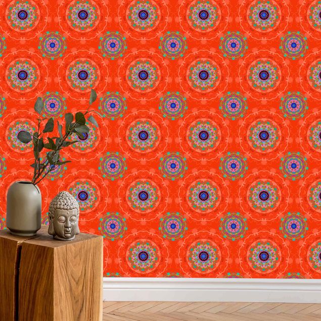 Déco mur cuisine Orange Mandala Pattern - Roll