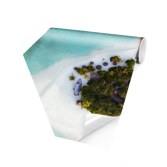 Papier peint panoramique hexagonal Paradis océanique aux Maldives