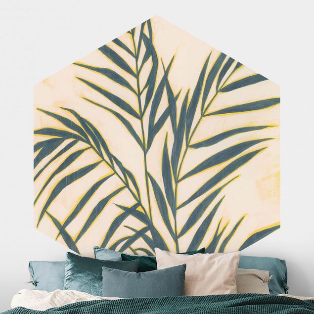 Papier peint moderne Feuilles de palmier à la lumière du soleil