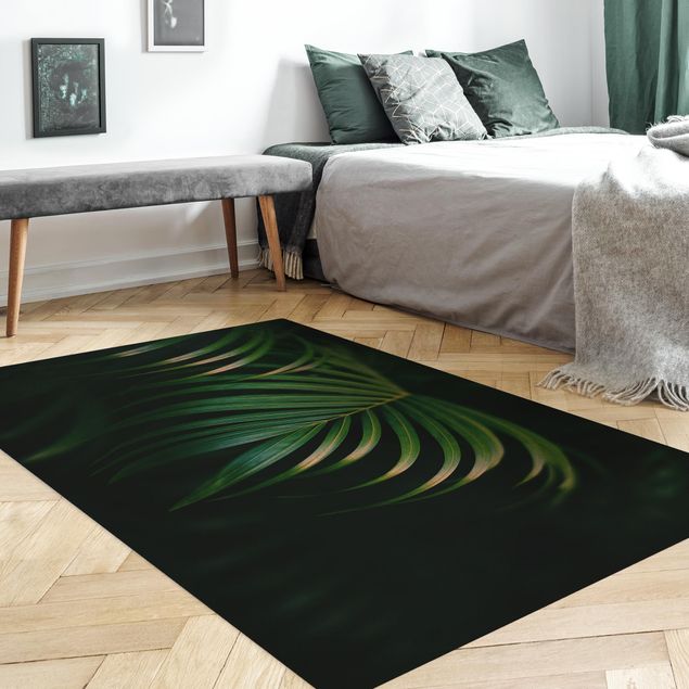 tapis salon vert Feuilles de palmier