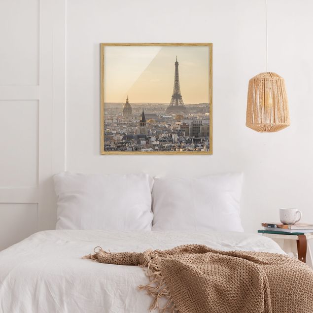 Tableau ville Paris à l'aube