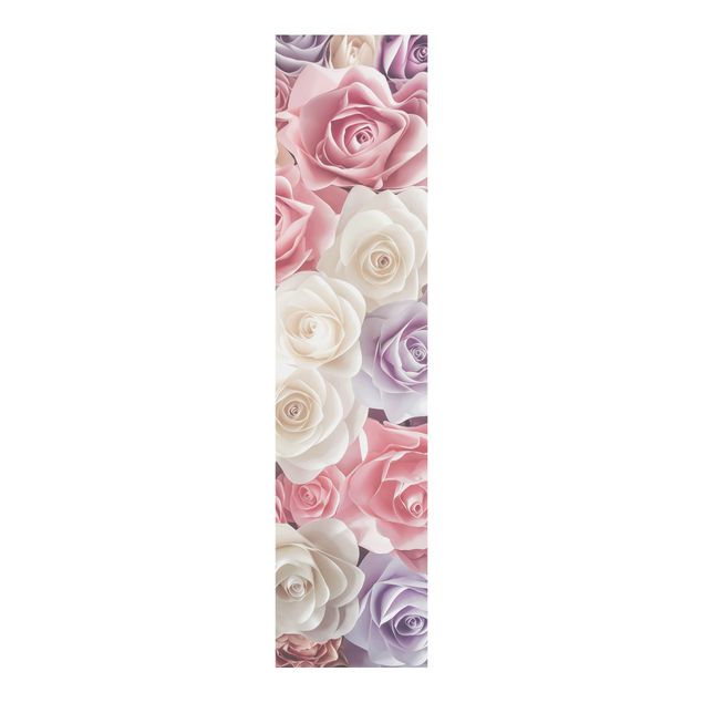 Panneaux coulissants avec fleurs Pastel Paper Art Roses