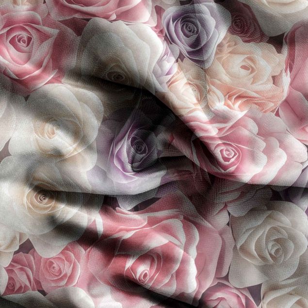 rideau fleurie Pastel Paper Art Roses