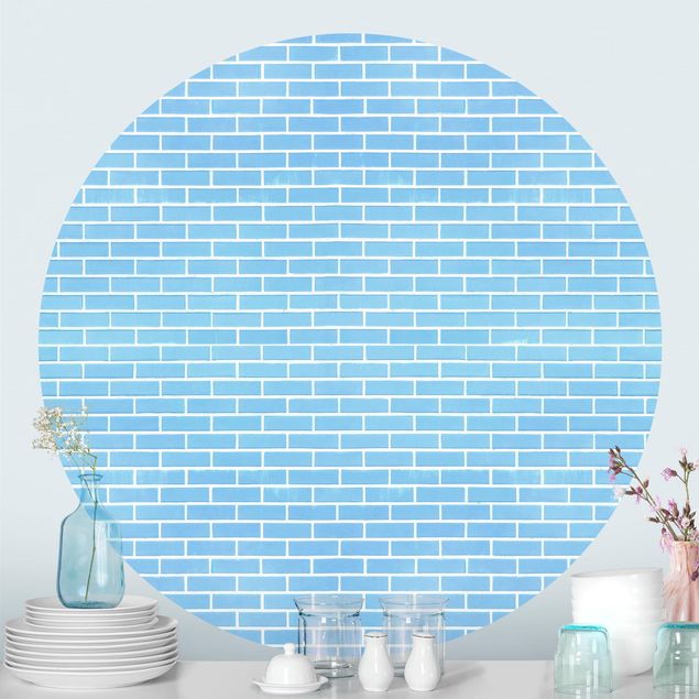 Papier peint brique Pastel Blue Brick Wall