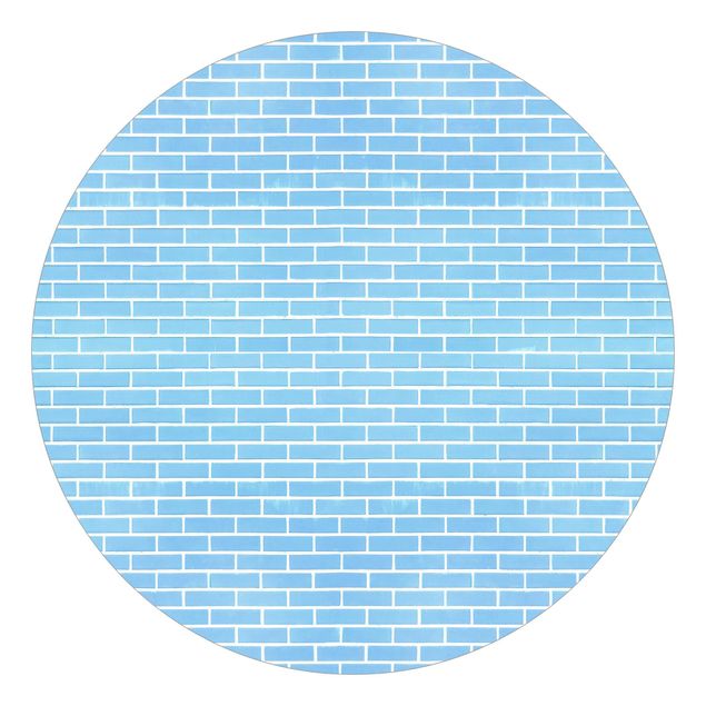 Papier peint bleu Pastel Blue Brick Wall