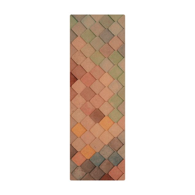 Tapis en liège - Pastel Coloured Stone Scales Of Fish - Format portrait 1:2