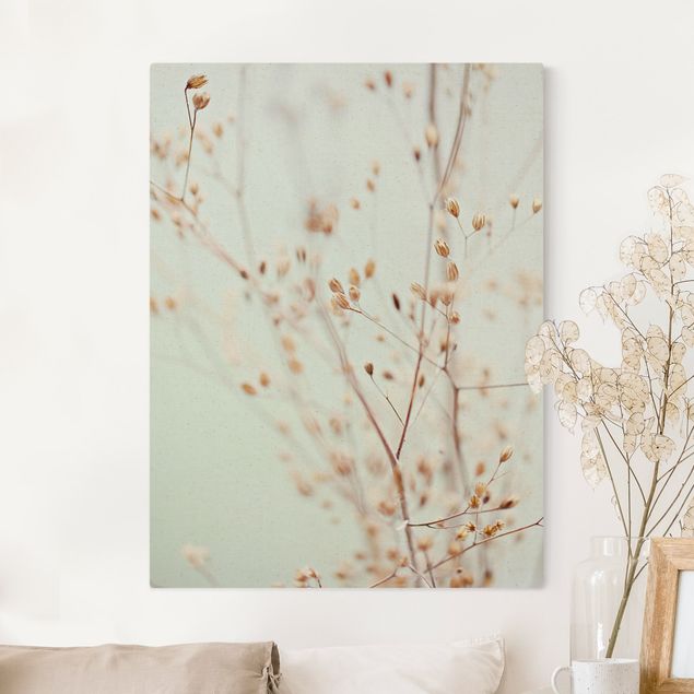 Tableaux sur toile avec herbes Gemmes au pastel sur une branche de fleurs sauvages