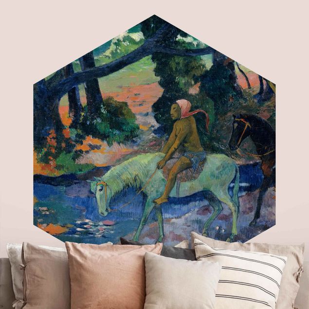 Toile impressionniste Paul Gauguin - L'évasion, le gué