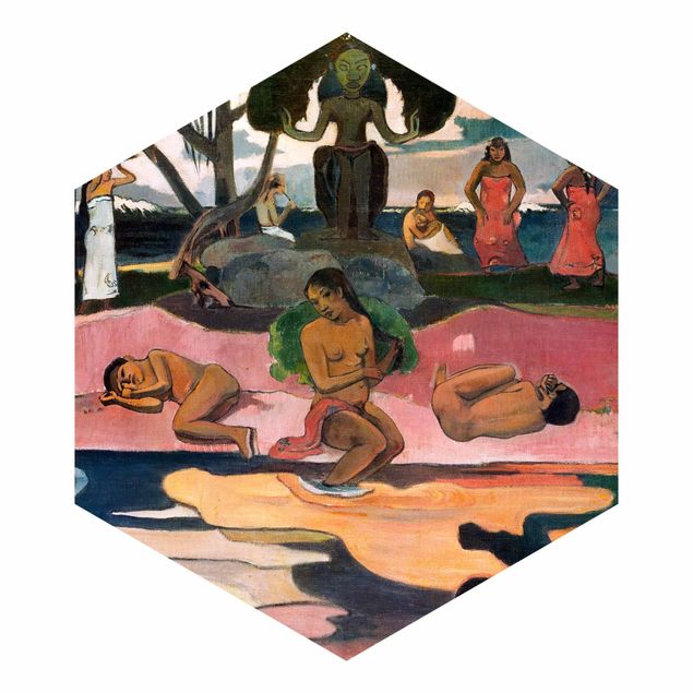 Papiers peintspanoramique hexagonal Paul Gauguin - Le jour des dieux (Mahana No Atua)