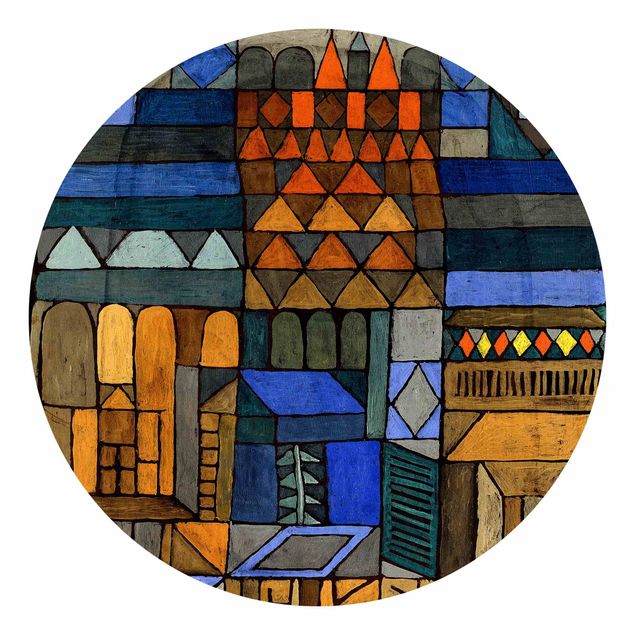 Papier peint panoramique ville Paul Klee - Fraîcheur naissante