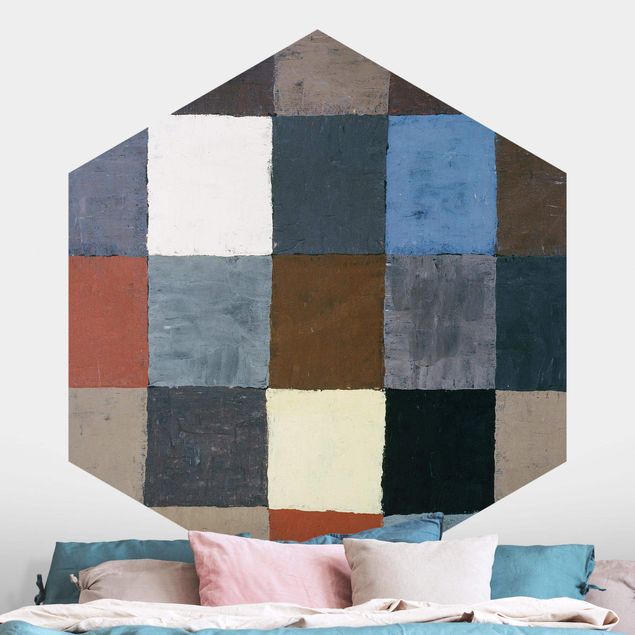 Déco mur cuisine Paul Klee - Tableau des couleurs (sur gris)