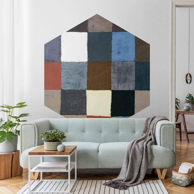 Tapisserie motif Paul Klee - Tableau des couleurs (sur gris)