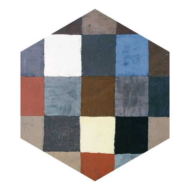 Papier peint marron Paul Klee - Tableau des couleurs (sur gris)