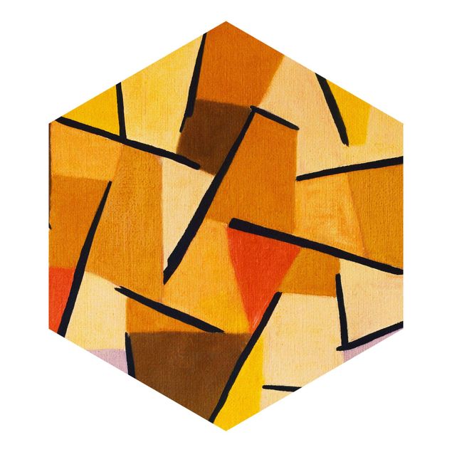 Papier peint orange Paul Klee - Combat harmonisé