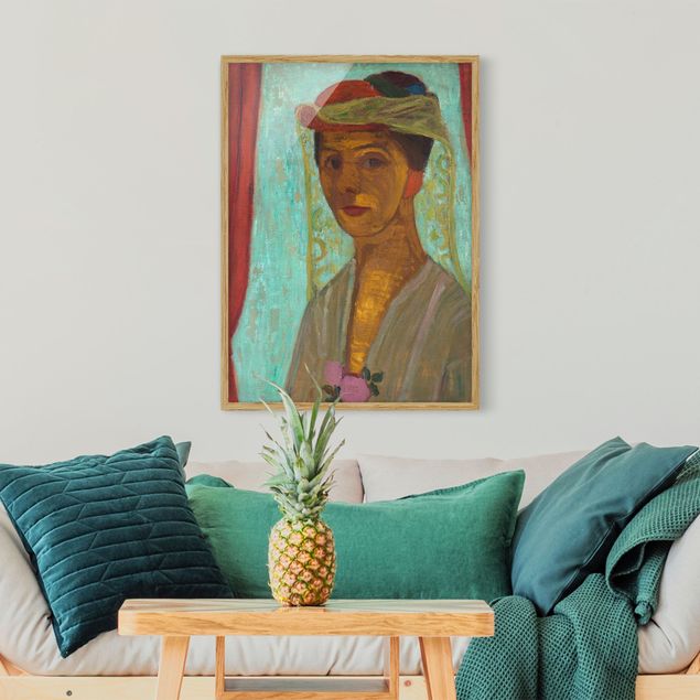 Déco murale cuisine Paula Modersohn-Becker - Autoportrait avec un chapeau et une voilette