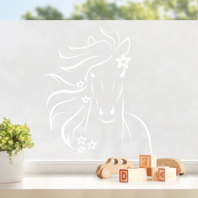 Décoration chambre bébé Horse With Flowers