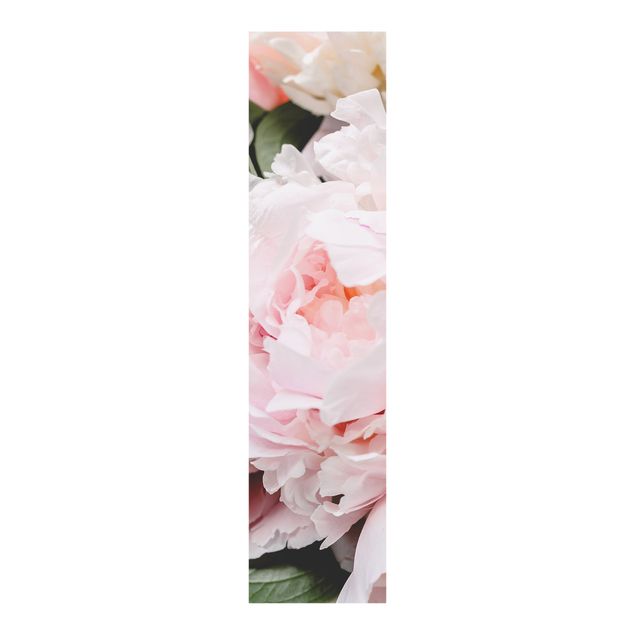 Panneaux coulissants avec fleurs Pivoines rose clair