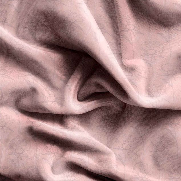 rideau à fleurs chic Peony Pattern - Pale Pink