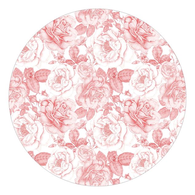 papier peint fleuri Peony Pattern Pink