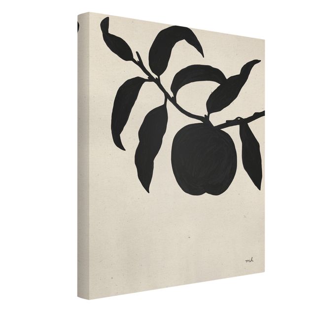 Tableaux sur toile en noir et blanc Peach branch II