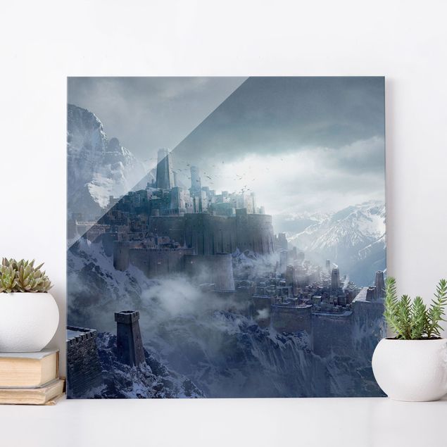 Tableaux paysage Fantasy Fortress In The Mountains