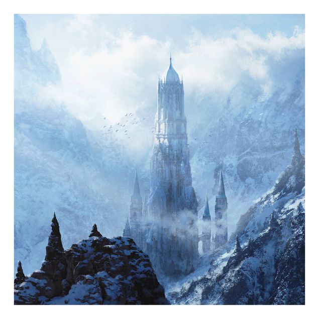 Tableau de ville Fantasy Castle In Snowy Landscape