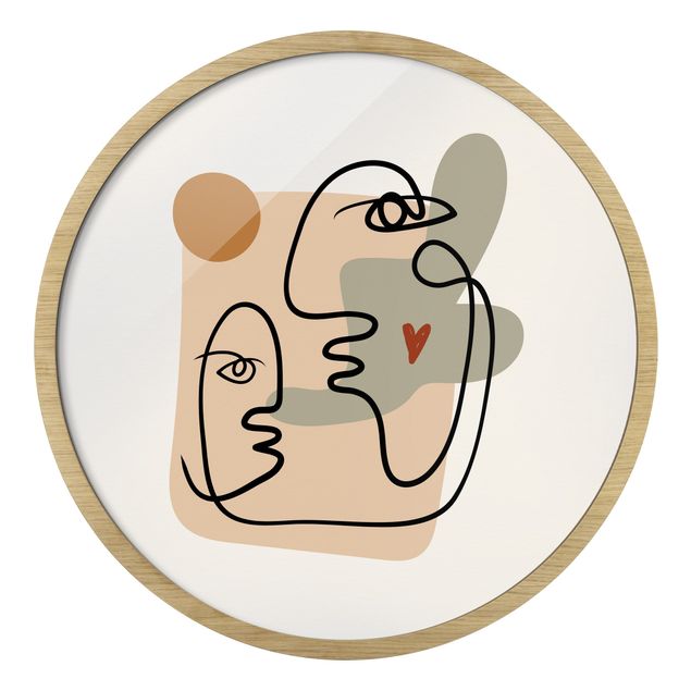 Tableaux marron Interprétation de Picasso - Baiser sur la joue